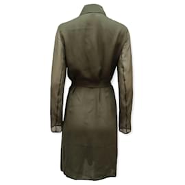 Diane Von Furstenberg-Diane Von Furstenberg Blaine Belted Jacket in Olive Green Silk-Green