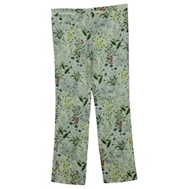 Tory Burch-Pantaloni Tory Burch con nappe in lino a stampa floreale-Altro
