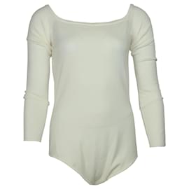 Gabriela Hearst-Gabriela Hearst Klara Bodysuit in Ivory White Wool-White,Cream