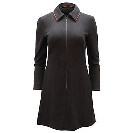 Autre Marque Cefinn Zip Front A-Line Dress in Black Polyester Black