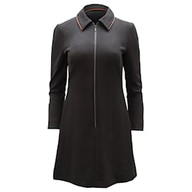 Autre Marque-Robe trapèze Cefinn zippée sur le devant en polyester noir-Noir