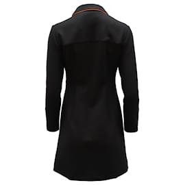 Autre Marque-Cefinn Zip Front A-Line Dress in Black Polyester-Black
