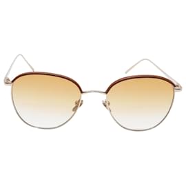 Linda Farrow-Linda Farrow RAIF C7 Square Sunglasses-Golden