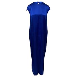 Autre Marque-Acne Studios Teddi Long Dress in Blue Silk-Blue