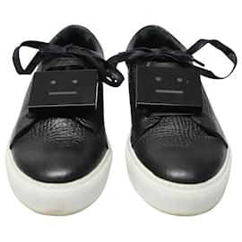 Autre Marque-Acne Studios Adriana Low Top Sneakers in Black Calfskin Leather-Black