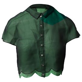 Chloé Blusa Crop Vieira em Seda Verde Verde