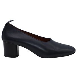 Joseph Block Heel Pumps in Navy Blue Leather Blue Navy blue
