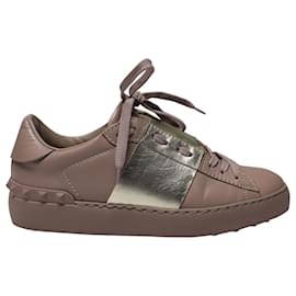 Valentino-Valentino Garavani Open for a Change Sneakers in Old Rose Calfskin Leather-Pink