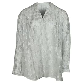 Iris & Ink Besticktes Button-Down-Hemd aus weißer Viskose Weiß