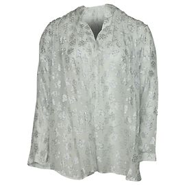 Chemise Boutonnée Brodée Iris & Ink en Viscose Blanche Blanc