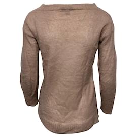 Burberry-Burberry Crewneck Knit Sweater in Pink Wool-Brown