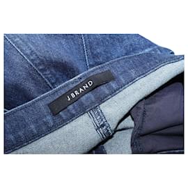 J Brand-J Brand Joan High Rise Wide Leg Crop Jeans aus blauer Baumwolle-Blau