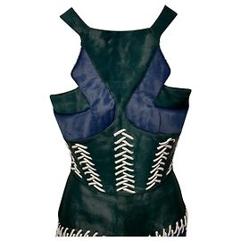 Peter Pilotto Color Block Fur Top with Lace Effect in Multicolor Leather Other Python print