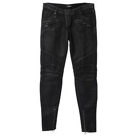 Jeans Biker Balmain in cotone nero Nero