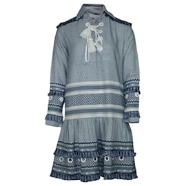 Autre Marque-Dodo Bar Or Gadielle Tassel-Embellished Dress in Blue Cotton-Other