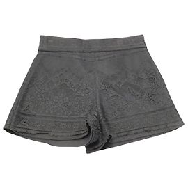Maje Spitzenshorts aus schwarzem Polyester Schwarz