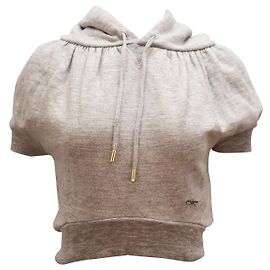 Dsquared2 Dsquared² Top Cropped Hoodie com Enfeite em Algodão Cinza Cinza