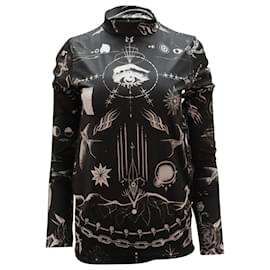 Sacai-SACAI + Jean Paul Gaultier + Dr. Woo Jersey Top in Black Print Polyester-Other