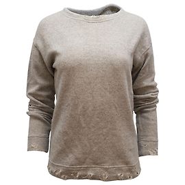 R13 Vintage Distress Detail Sweatshirt aus grauer Baumwolle Grau