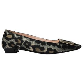 Roger Vivier Ballerine Belle Vivier Trombette in Cotone Leopard Print Altro Stampa python