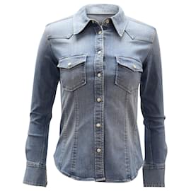 A.L.C-NO.eu.C. Sullivan camisa de botão em jeans de algodão azul-Azul