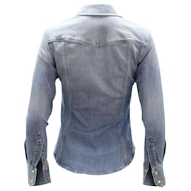 A.L.C-a.l.C. Sullivan Button-Down Shirt in Blue Cotton Denim-Blue