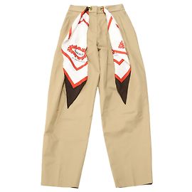 Calça afunilada Burberry Scarf Belt em algodão marrom Marrom