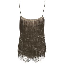 Rachel Zoe Della Minikleid mit Fransen in Gold Rayon Golden Metallisch