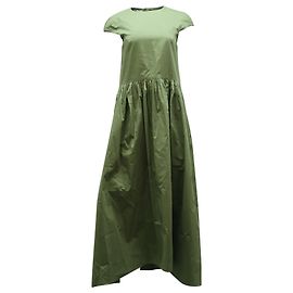 VESTIDO TIBI MIDI DE ALGODÓN VERDE Verde