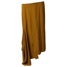 Saia Midi de Crepe Assimétrico Marni em Viscose Laranja Laranja