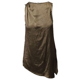 Top de satén Helmut Lang en triacetato de oliva Verde Verde oliva