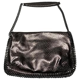 Stella Mc Cartney-Stella McCartney Falabella Shoulder Bag in Metallic Silver Faux Leather-Silvery