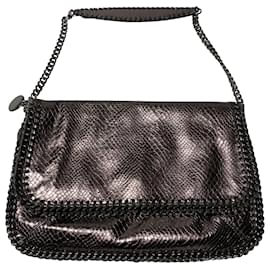Stella Mc Cartney-Stella McCartney Falabella Shoulder Bag in Metallic Silver Faux Leather-Silvery