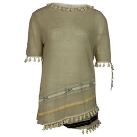 T-Shirt Loewe Tassel en Lin Beige Marron Beige