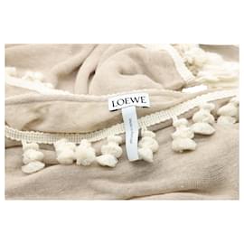 Loewe-T-shirt Loewe con nappe in lino beige-Marrone,Beige