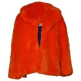 Diane Von Furstenberg Jacke aus orangefarbenem Kunstpelz Orange