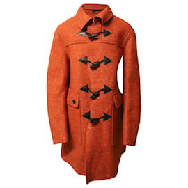 Burberry Prorsum-Burberry Prorsum Duffle Coat in Orange Wool-Orange