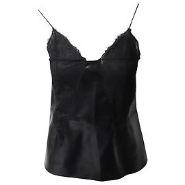 Camisole Philosophy Di Lorenzo Serafini em couro preto Preto