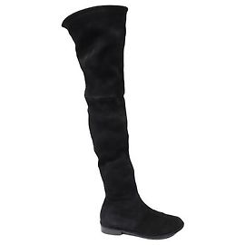 Stuart Weitzman Lowland Over The Knee Boots in Black Suede Black