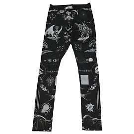 SACAI + Jean Paul Gaultier + Dr. Woo Printed Jersey Leggings in Black Polyester Other