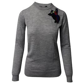 Proenza Schouler Patch-Pullover aus grauer Wolle Grau
