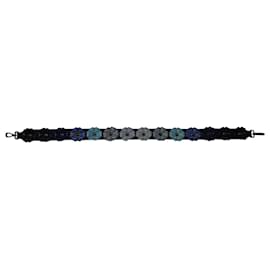 Fendi-Fendi Floral Bag Strap in Blue Leather-Blue