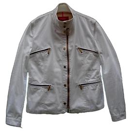 Burberry Jacke Weiß Baumwolle Weiß