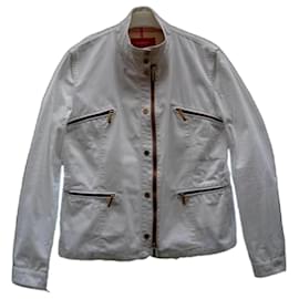 Giacca Burberry Bianca in Cotone Bianco