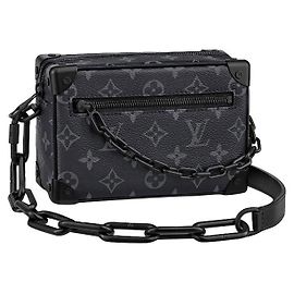 Louis Vuitton Monogram Eclipse Mini Baú Macio Cinza Cinza