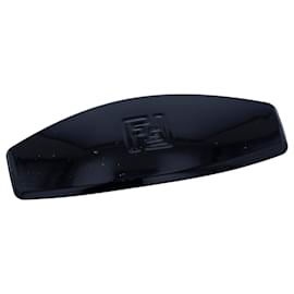Fendi-Fendi Black Zucca Barrette Hair Clip-Black