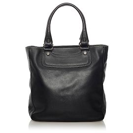 Céline Celine Black Boogie Leather Tote Bag Black