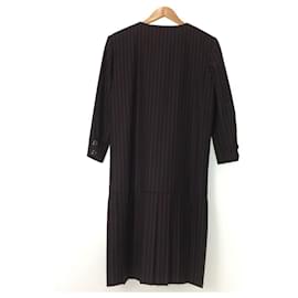 Christian Dior-Christian Dior Long sleeve dress / M / wool / BLK / stripe-Black