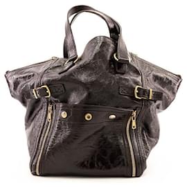 Yves Saint Laurent Saint Laurent Downtown Cuir Vernis Violet foncé