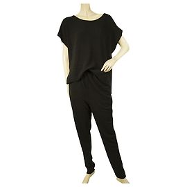 By Malene Birger Malene Birger Schwarz m. Metallic Shine Kurzarm Overall Hose Gr. XL Schwarz
